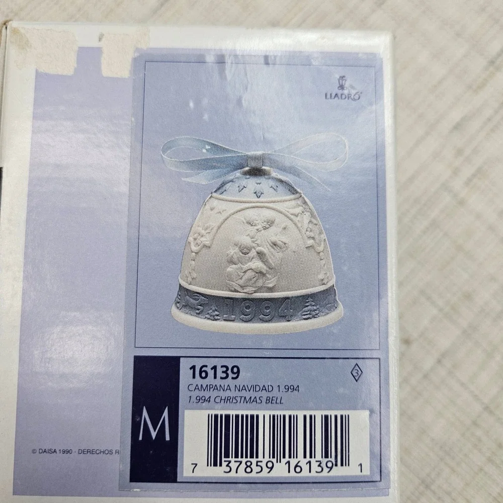 Lladro 1994 Christmas Bell Ornament 16139‎ Campana Navidad Porcelain Spain Boxed